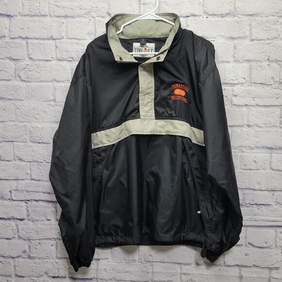 Timeout UTK Tennessee Volunteers Windbreaker Jacket Nylon Hood Zip Pocket Size L - Picture 1 of 10
